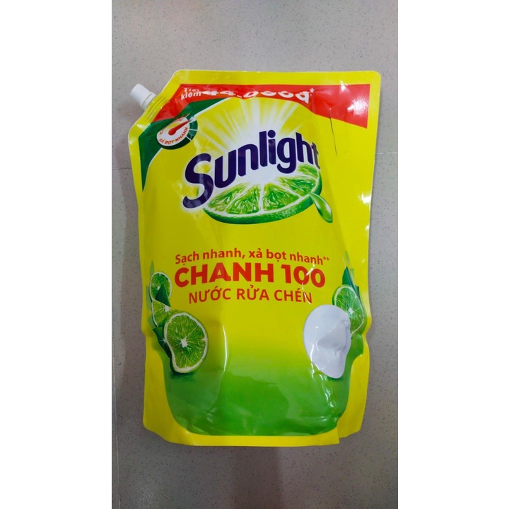 [HÀNG MỚI] Combo 2 Túi Khổng Lồ Nước rửa chén Sunlight Chanh 100 Túi 3.5 Kg x2
