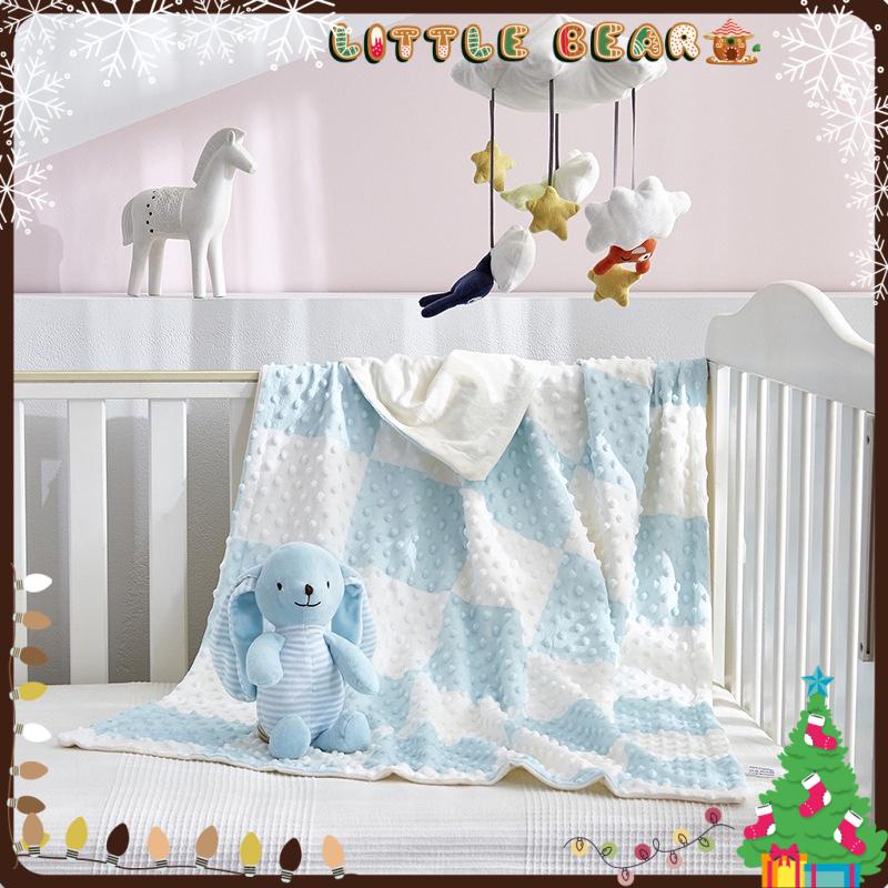 Chăn Hạt Đậu Lót Nhung Siêu Mềm Mịn Hai Lớp Phù Hợp Nằm Điều Hòa Cho Bé - Little Bear