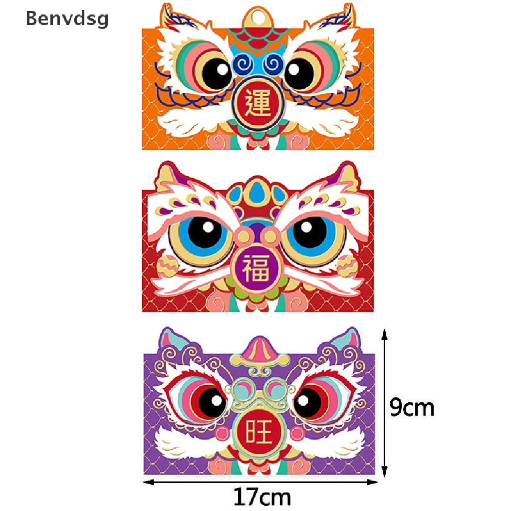 Bộ 3 Bao Lì Xì Năm Mới 2023 Hình Sư Tử Ba Chiều Sáng Tạo