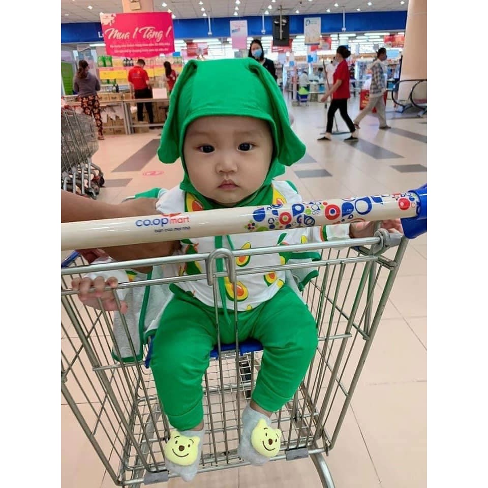 SALE BỘ THUN LẠNH TRÁI CÂY KÈM MŨ MINKY MOM CAO CẤP