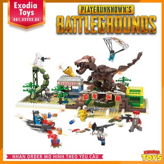 Xếp hình PUBG Chiến đấu trong công viên Khủng Long : PUBG Jurassic Park - Đồ Chơi Lắp Ghép Sáng Tạo - LEDUO 78016