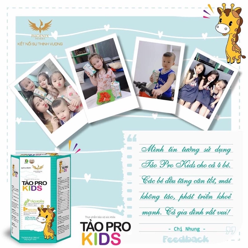 Tảo Pro kids - Siro ăn ngon cho bé GIÁ TỐT NHẤT tiêu hoá khoẻ, không lo ốm vặt, táo bón hộp 30 gói x 10ml