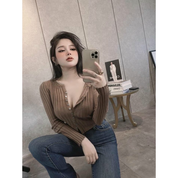 Áo Khoác Len Nữ Áo Len Lông Thỏ Quảng Châu Mẫu Nhiều Cúc Mới Siêu Hot - GT69