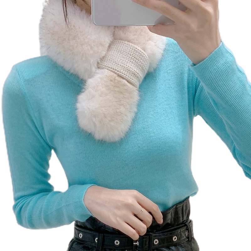 Khăn Choàng Cổ Phủ Lông Mềm Mại Giữ Ấm Mùa Đông Cho Nữ