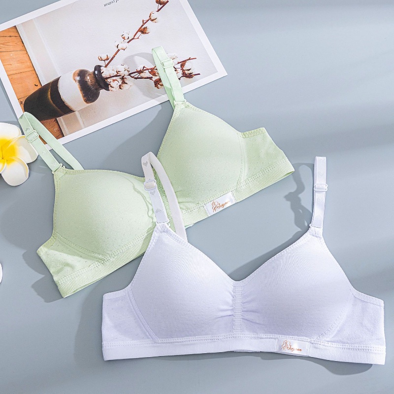 Áo Ngực cotton Màu Trơn Không Gọng Chống Chảy Xệ Cho Nữ Sinh