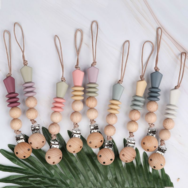 Bộ 20 Hạt Silicone Xỏ Vòng An Toàn Cho Bé Gặm Nướu DIY