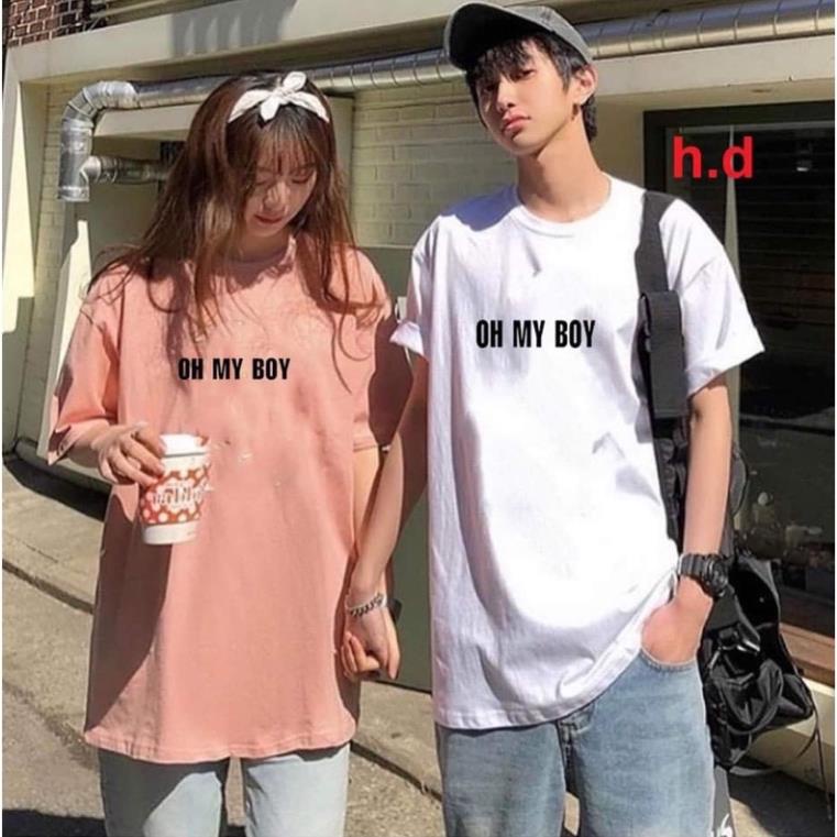 Áo thun form rộng tay lỡ nam nữ logo OH MY BOY chất cotton nam nữ unisex freesize gái rẻ