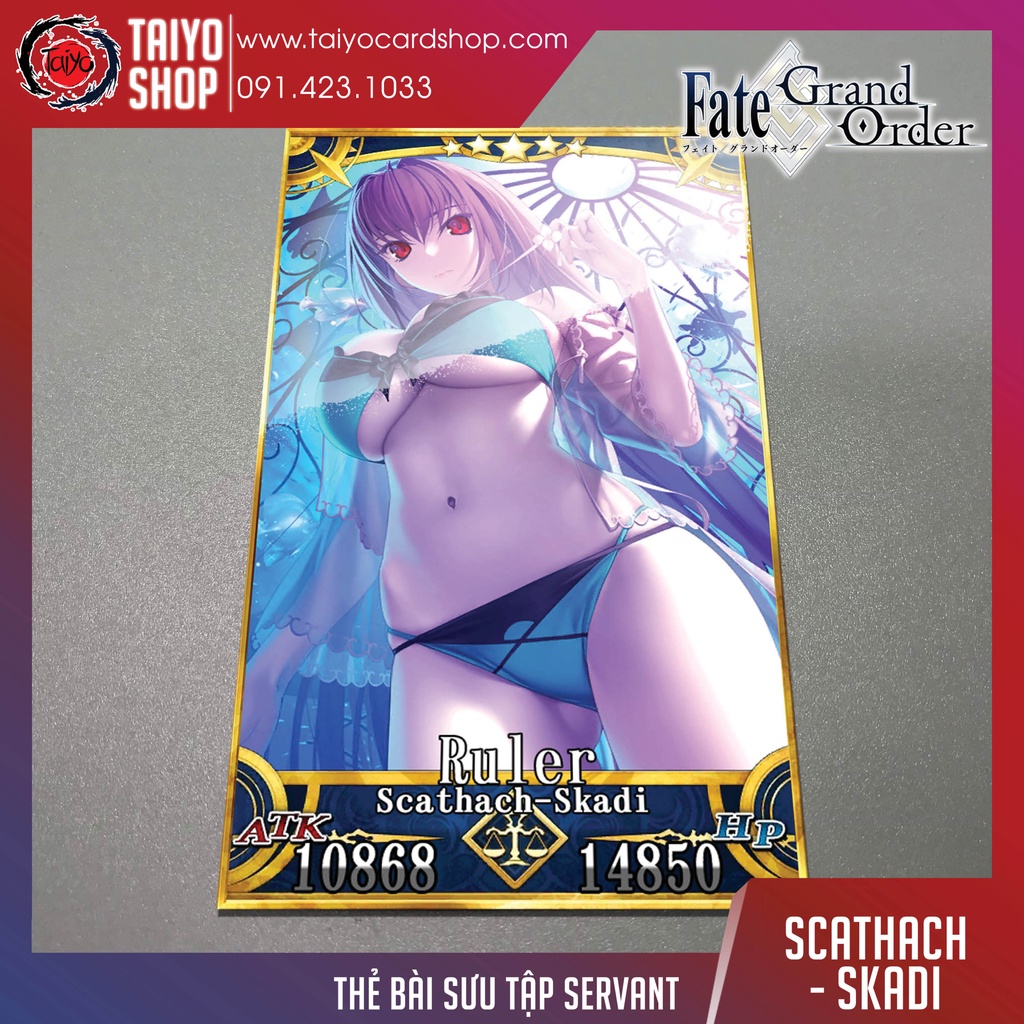 Thẻ bài custom card bánh xốp anime Fate/Grand Order FGO để sưu tầm tự chọn Scathach Skadi Summer