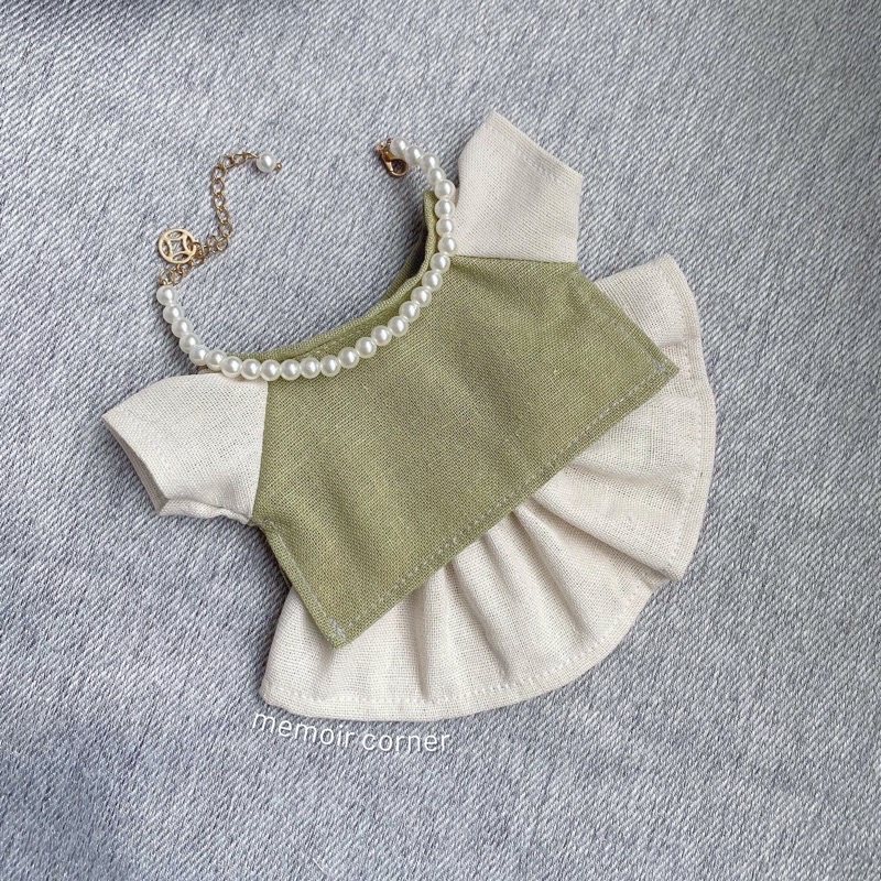 Outfit Doll 10cm 15cm 20cm - Áo dài "Bánh dẻo Cốm"