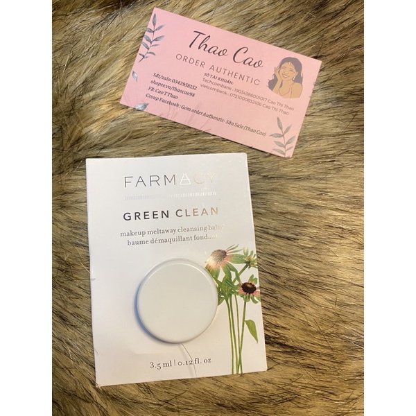 [3,5g] Sáp tẩy trang Farmacy Green Clean Makeup Meltaway cleansing balm
