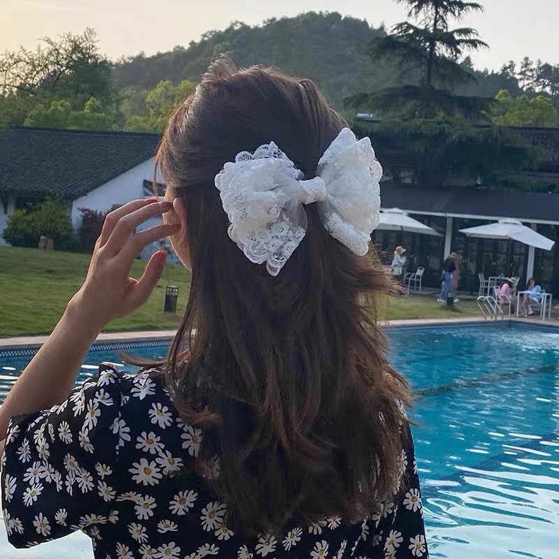 Kẹp tóc nơ phong cách hàn quốc xinh xắn