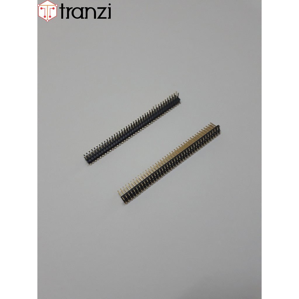 Giăm dán SMD 1.27mm đôi đực thẳng 2x40P 4mm đen chân đồng - túi 2 cái - túi  2 cái