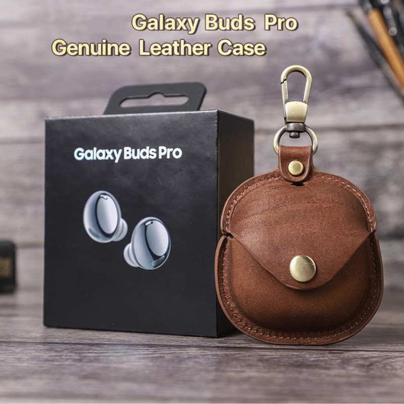 Vỏ bảo vệ hộp sạc tai nghe Galaxy Buds Pro bluetooth bằng da PU có móc khóa tiện lợi