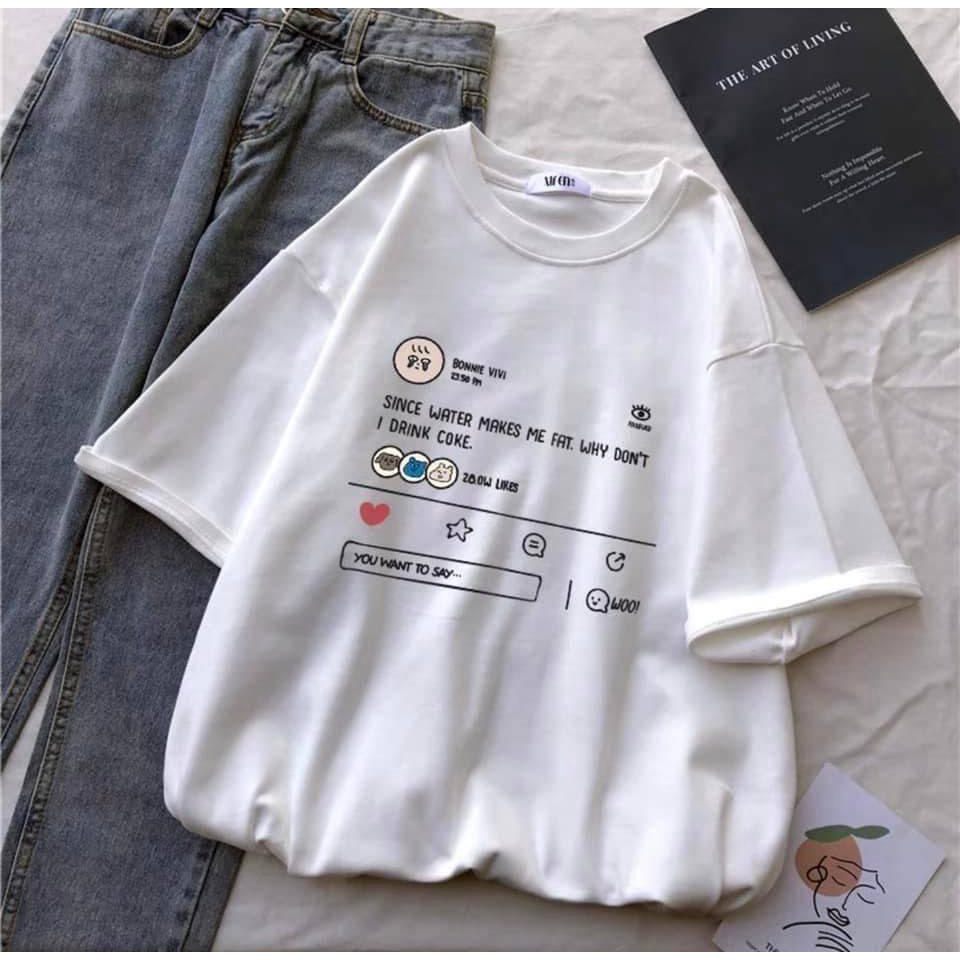 Áo thun unisex nữ tay lỡ form rộng in hình chữ CaMa Store M287