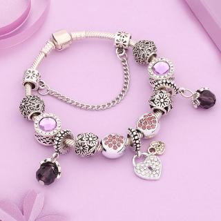 Vòng Tay Chuỗi Hạt Pha Lê Tím P10957