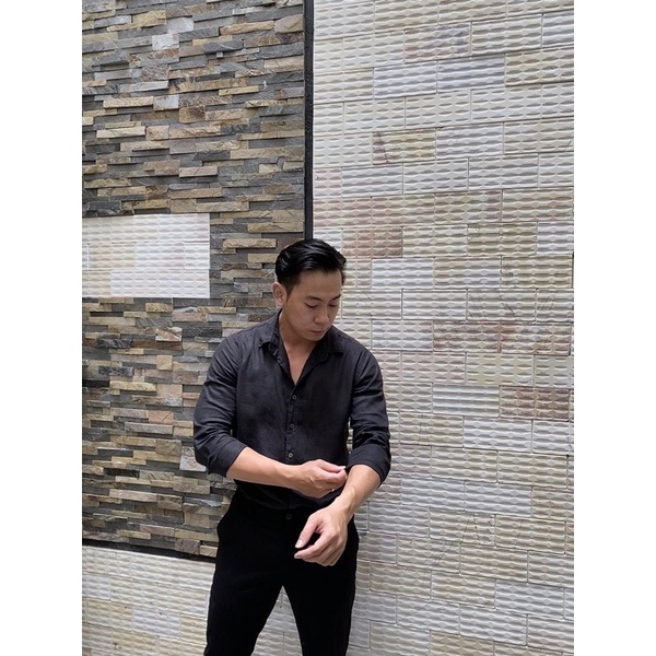 Áo Sơ Mi Nam Tay Dài Trơn Linen Tưng