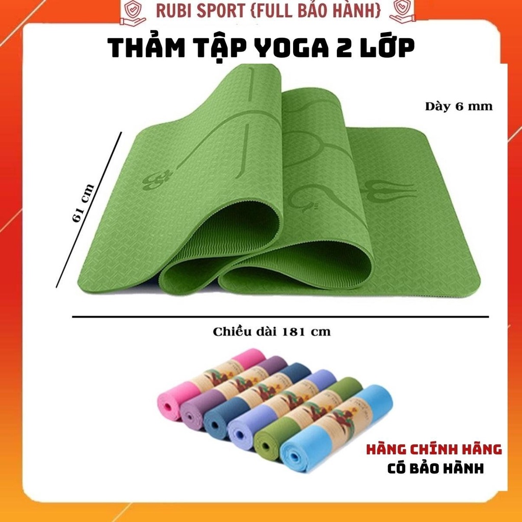Thảm Tập Yoga, thảm Tập Gym Định Tuyến TPE, tặng kèm túi Thảm Yoga Chống Trượt