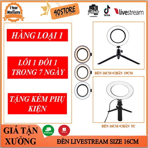 ⚡Đèn Livestream 16cm⚡  kèm chân Tripod để bàn - Có 3 chế độ sáng Hố Trợ Ánh Sáng Chụp Ảnh, Học Online,Make up