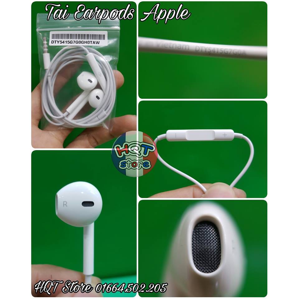 Tai nghe Iphone chính hãng bốc máy Fullbox Earpods Jack 3.5mm cho IPhone 6S Plus / 6S / 6 Plus / 6