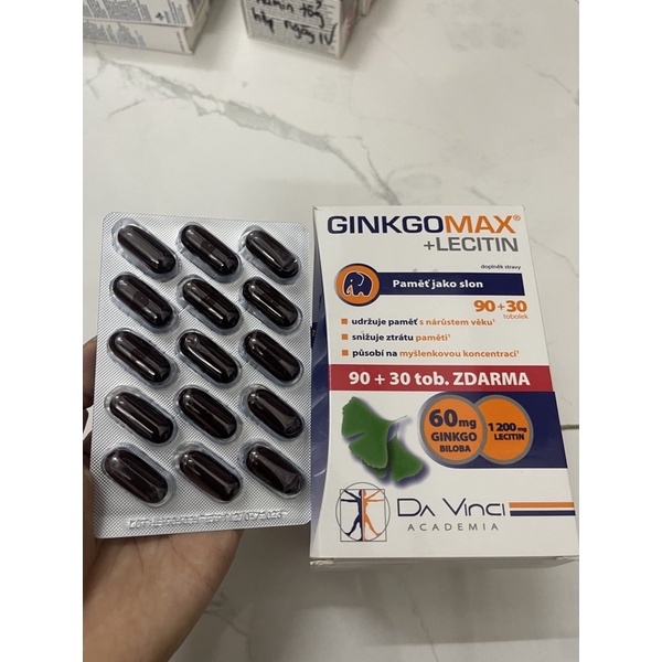 Bổ não Ginkgo Max Lecitin hộp 120V - Xuất xứ Séc
