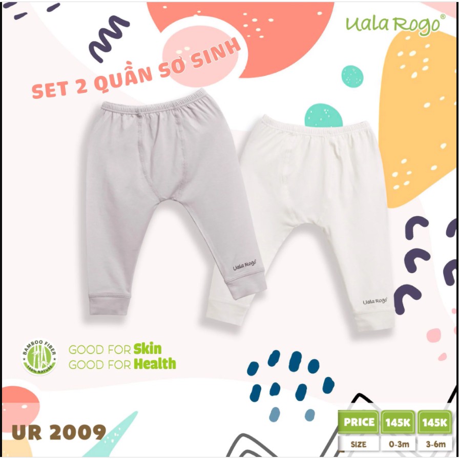 Set 2 quần dài sơ sinh Uala Rogo UR2009