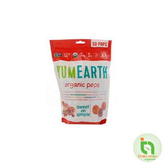 Kẹo mút hữu cơ Yumearth gói 50 cây