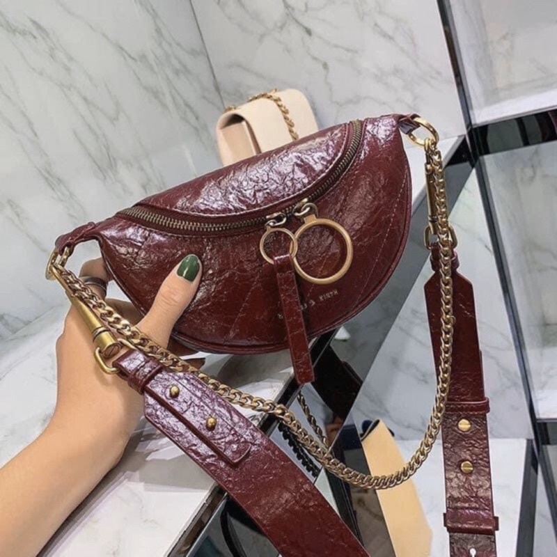 Túi bao tử đeo bụng kèm dây xích và 2 dây da chuẩn 11