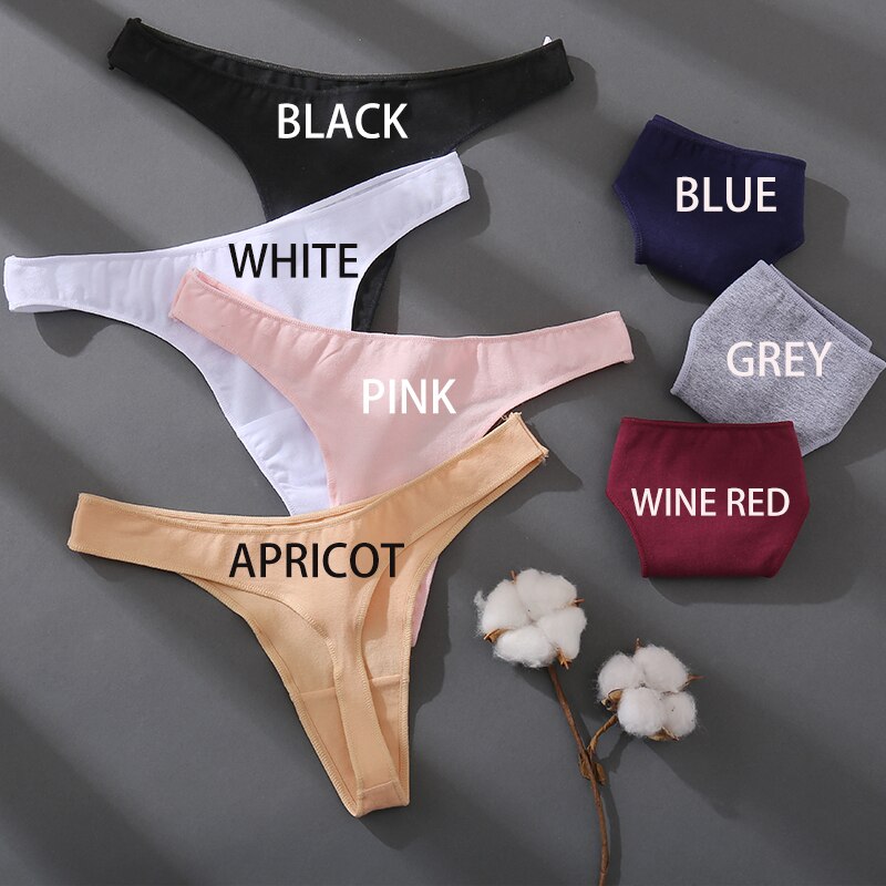 Set 3 quần lót TAKETALK bằng cotton có 7 màu trơn tùy chọn cho nữ có bán lẻ