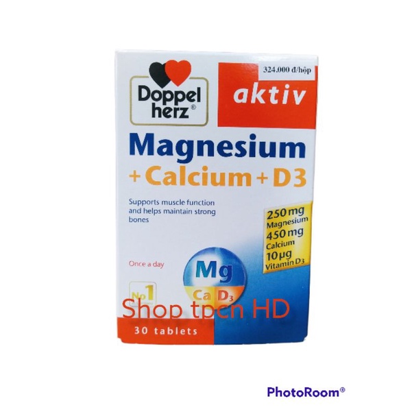 [chính hãng] doppel herz magnesium calci d3 bổ sung canxi, magie, d3 cho sự phát triển cơ xương khoẻ mạnh