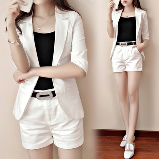 ℗♂Bộ đồ thời trang mùa hè 2020 phong cách mới của phụ nữ khí chất quần đùi hai mảnh mỏng và giản dị Phiên bản H