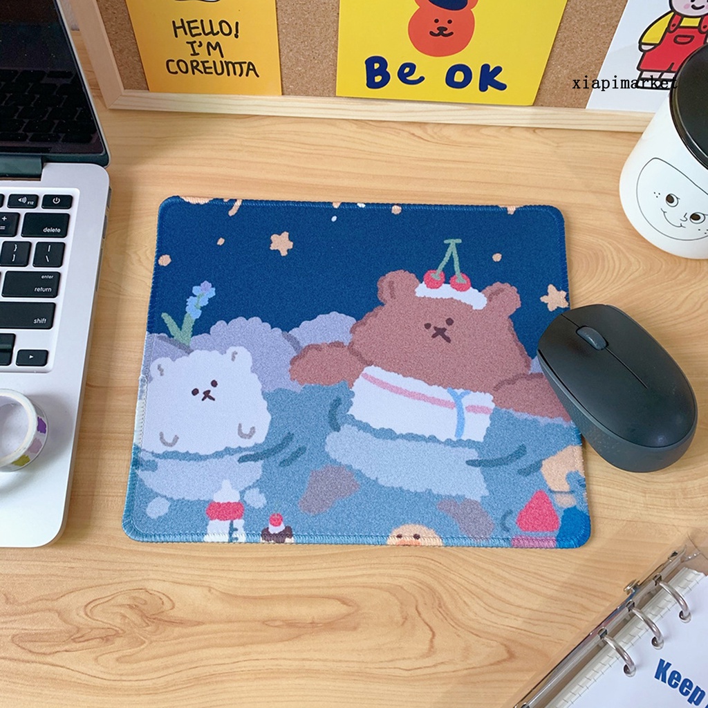 LOP_Soft Portable Non-slip Cute Cartoon Bear Mouse Pad Computer Mousepad for Office