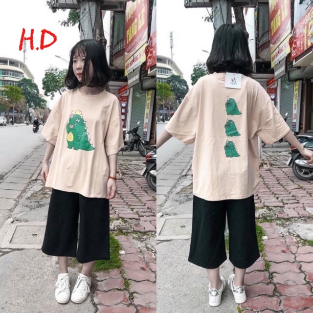 Sét áo khủng Long khóc + quần ống rộng HD11