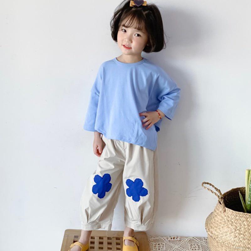 Quần legging ống rộng họa tiết hoa dễ thương cho bé gái
