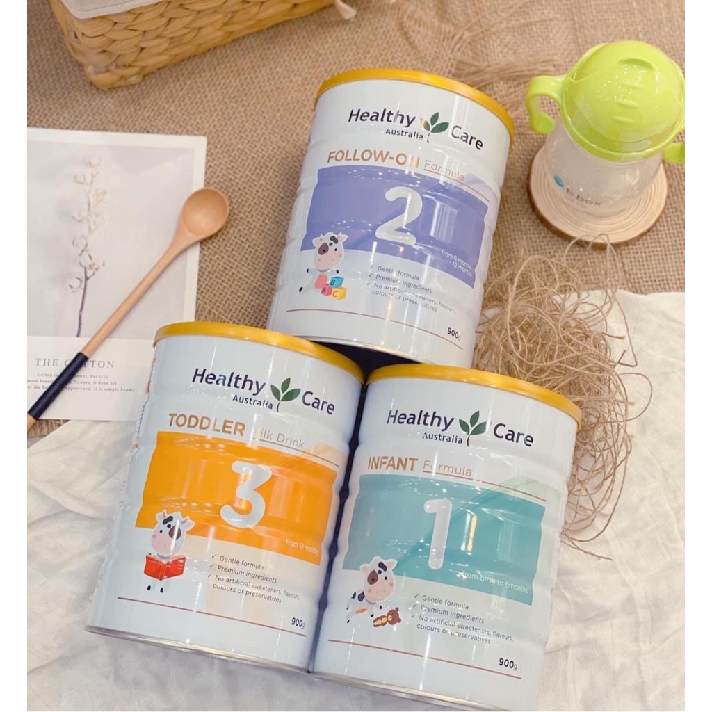 Sữa bột Heathy Care Úc số 1, 2, 3 lon 900g date T9/23