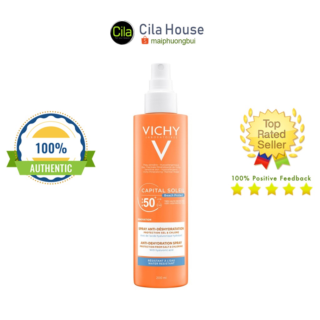 Xịt Chống Nắng Vichy Body 200ml Beach Protect SPF50+ - Cila House