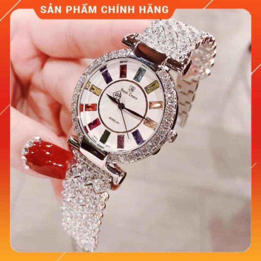 Đồng hồ nữ hot Trend dây kim loại RYO đính đá siêu đẹp