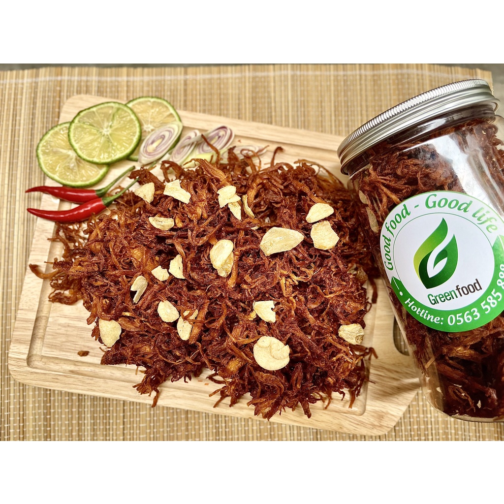 Heo khô cháy tỏi/Bò khô sợi GREENFOOD thơm ngon an toàn, đảm bảo vệ sinh thực phẩm