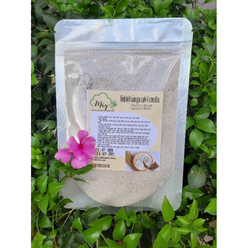 500g tinh bột cám gạo cafe dừa handmade tẩy tế bào chết body, giảm viêm nang lông, mụn lưng