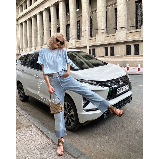 Áo croptop cổ tròn dáng suông nhiều màu MIEU - JM03