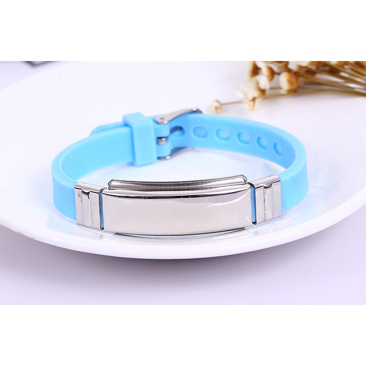 Vòng tay  unisex nam nữ cao su silicon titan lắc tay mặt thép phụ kiện thời trang quà tặng