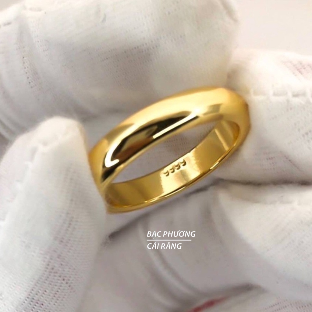 Nhẫn Trơn Mạ Vàng Tây 24K Cao Cấp PCR Jewelry House