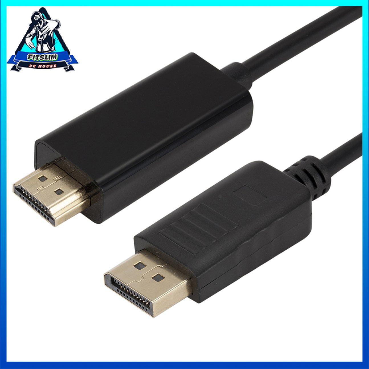 1.8 mét Màn hình mạ vàng siêu dài Cổng DP sang HDMI Cáp HDTV máy tính xách tay PC
