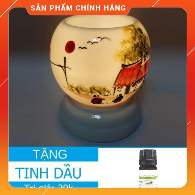 [HÀNG SIÊU TỐT] Đèn xông tinh dầu bát tràng tặng kèm 1 lọ tinh dầu 10ml