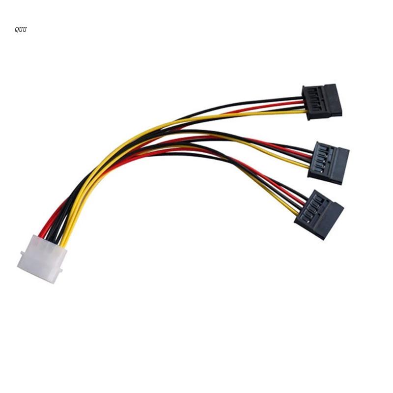 1 Dây Cáp Nối Nguồn 4 Pin IDE Molex Sang 3 SATA Cho Máy Tính