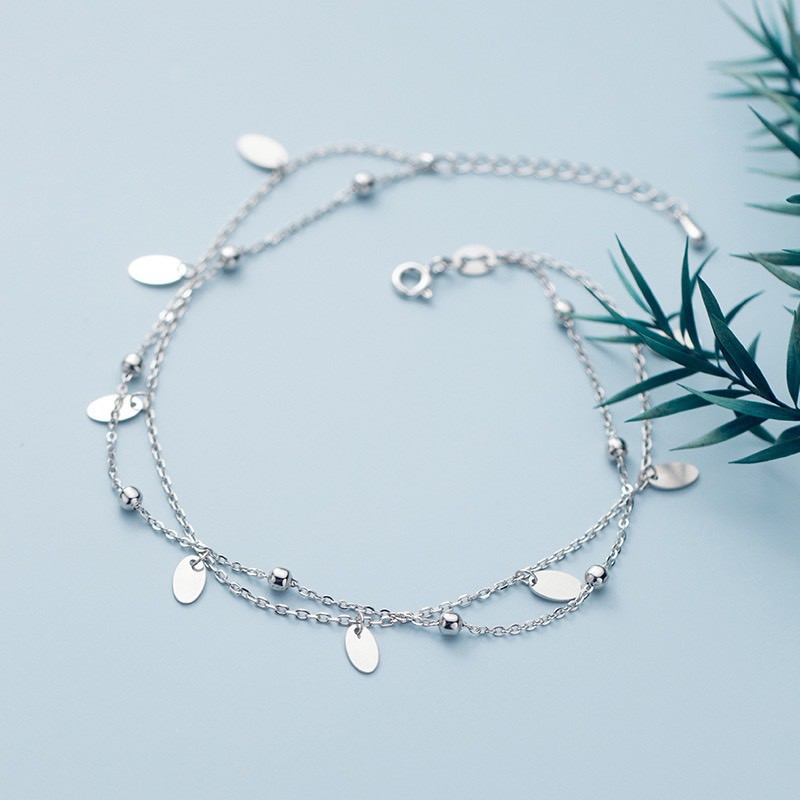 Lắc chân bạc nữ H.A.S dạng dây đôi phong cách Boheme - Lắc chân bạc chuẩn | BigBuy360 - bigbuy360.vn