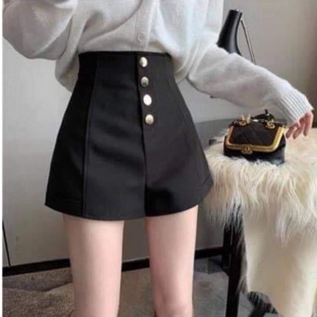 quần sooc cạp cao lưng cao 4 cúc ống suông DH