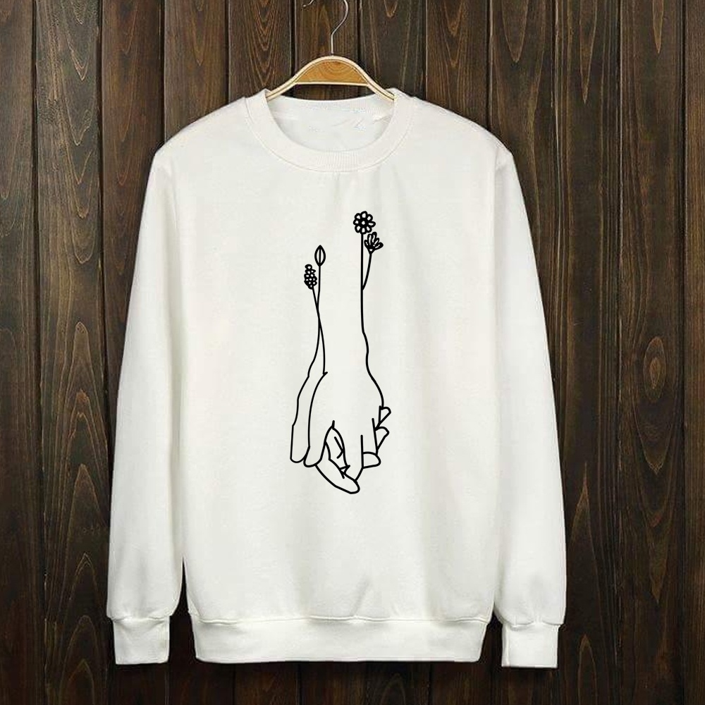 Áo nỉ nam nữ sweter , chất nỉ bông ấm in hình bàn tay tình yêu