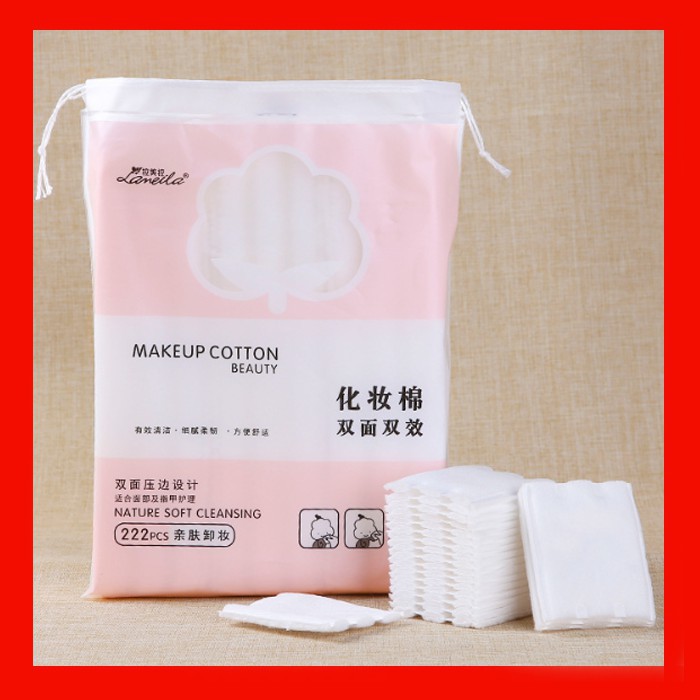 Bông tẩy trang Lameila 222 miếng chính hãng cotton mềm mịn