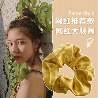 Dây Cột Tóc Vải Scrunchies Satin Nhung Lụa Phi Bóng Mềm Vintage