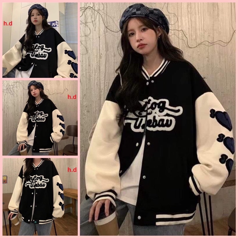 Áo khoác bomber Jacket nam nữ HAU Hàng loại 1 cá tính Trend 2022 phong cách Hàn QuốcChất nỉ vs gió chống nắng